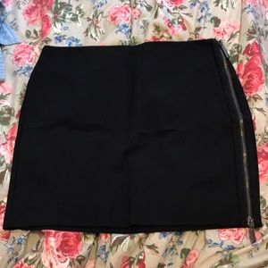 Armani Exchange Black Zipped Mini Bodycon Skirt